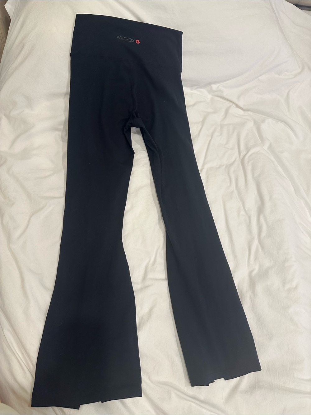 Wildfox Black Flared Leggings with Red Logo